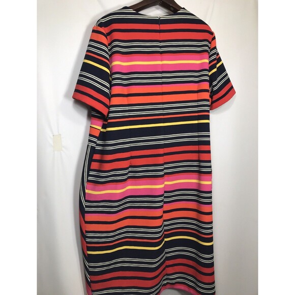 Cato Womens Black Orange Striped Short Sleeve Dress V-Neck Size 22w - Picture 8 of 8